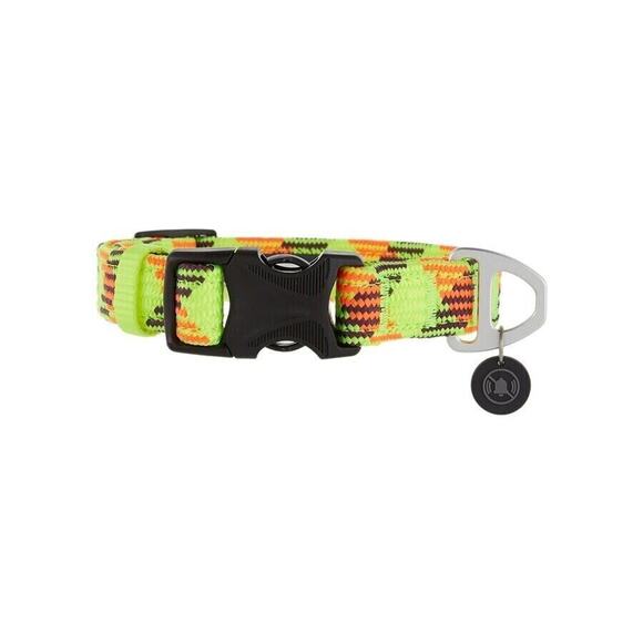 Arcadia Trail Paracord Dog Collar Neon‎ Yellow w/ Orange & Purple Stripe XL - Picture 3 of 5